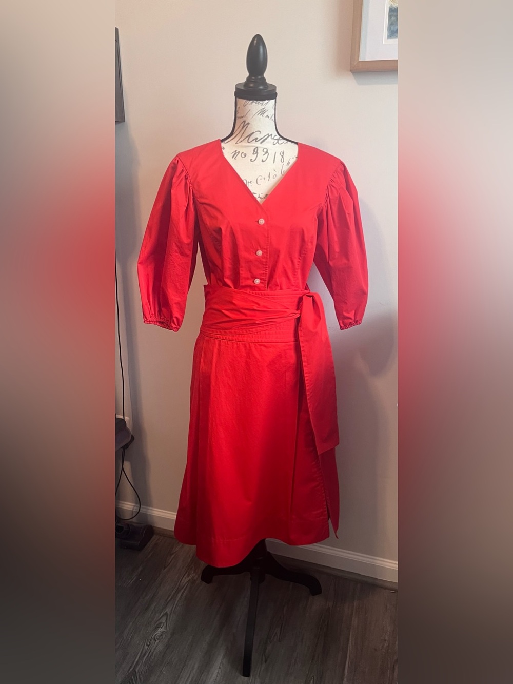 Tory Burch tomato Red Wrap-Style Midi Skirt Set